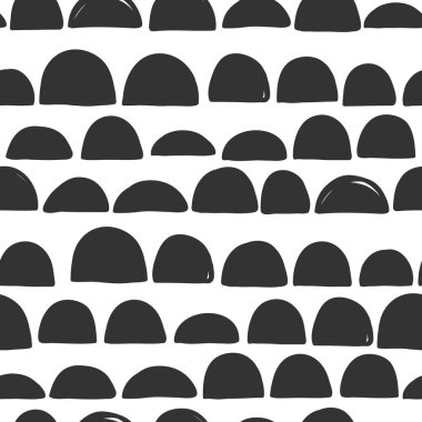 Vektörsüz tek renkli desen. Vektör el çizilmiş İskandinav tarzı illüstrasyon tasarımı. 