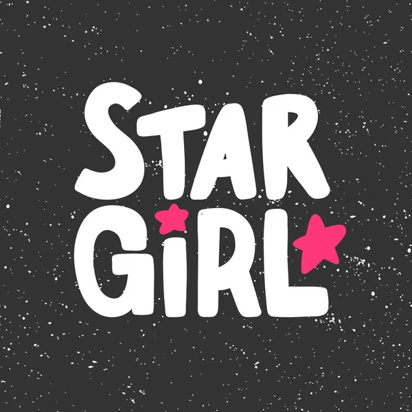 Star girl. Sticker pour le contenu des médias sociaux. illustration vectorielle dessinée à la main . — Image vectorielle