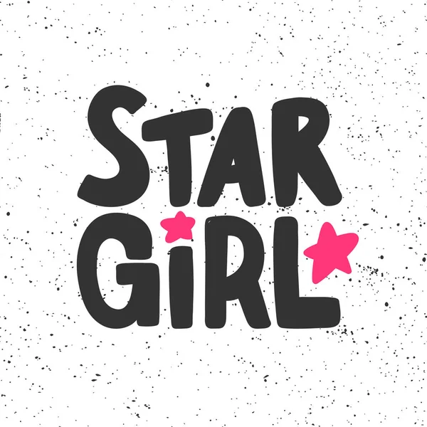 Star girl. Sticker pour le contenu des médias sociaux. illustration vectorielle dessinée à la main . — Image vectorielle