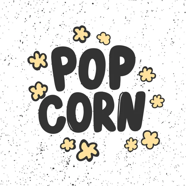 Popcorn. Aufkleber für Social-Media-Inhalte. Vektor Hand gezeichnet Illustration Design. — Stockvektor