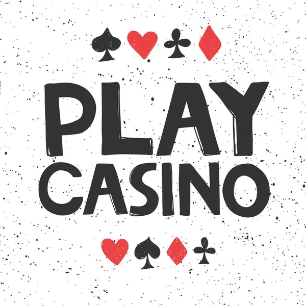 Play online casino. Sticker for social media content. Vector hand drawn illustration design. — Stock Vector