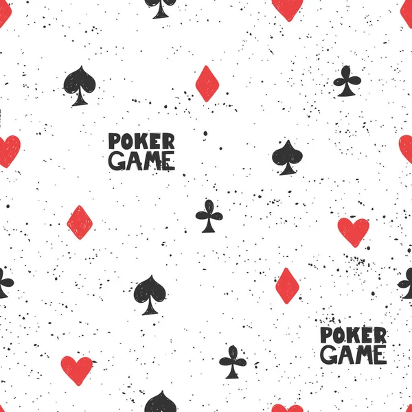 Vector sömlösa mönster poker kort för sociala medier innehåll. Vektor handritad illustration design. — Stock vektor