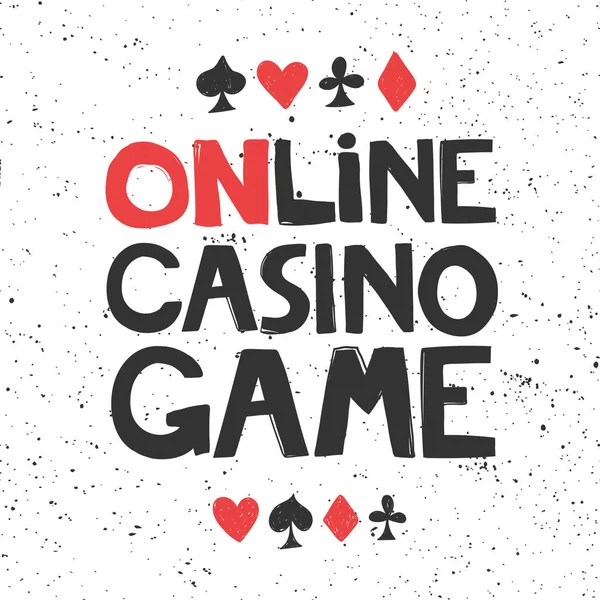 Online kasinospel. Klistermärke för innehåll i sociala medier. Vektor handritad illustration design. — Stock vektor