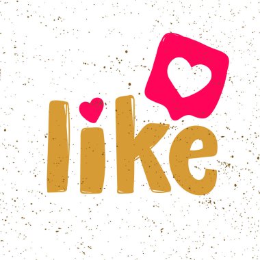 Gibi. Sosyal medya içeriği etiketi. Vektör el çizimi illüstrasyon tasarımı. 