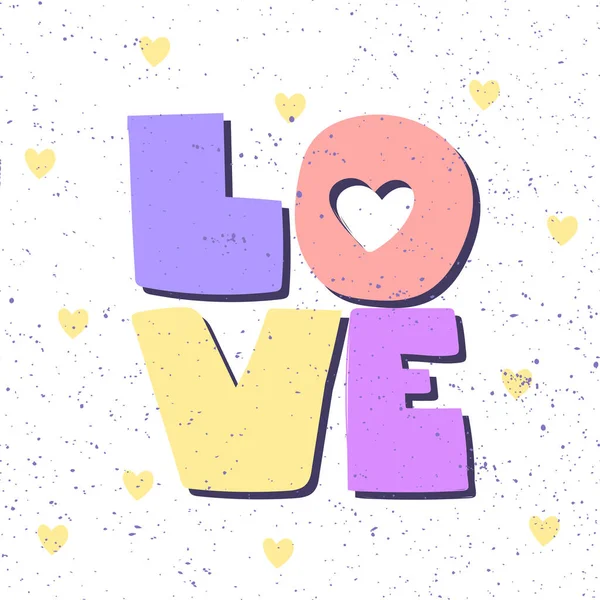 Amor. Adhesivo para contenido de redes sociales. Vector dibujado a mano día de San Valentín ilustración diseño . — Vector de stock