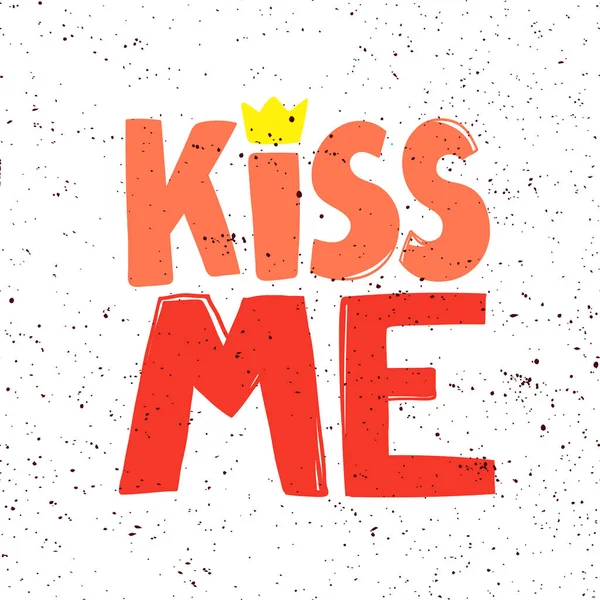 Beija-me. Adesivo para conteúdo de mídia social. Design de ilustração desenhada à mão vetorial . — Vetor de Stock
