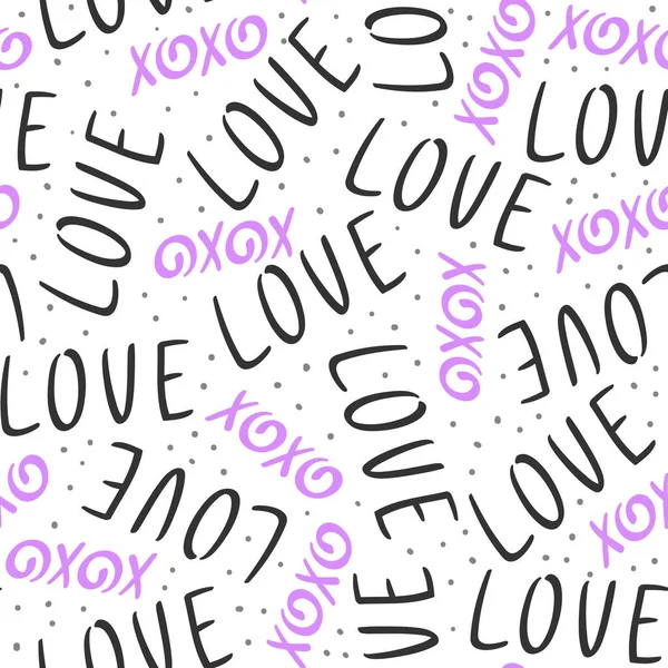 Modèle sans couture Love Vector pour le contenu des médias sociaux. illustration vectorielle dessinée à la main . — Image vectorielle