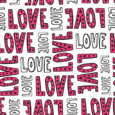 Sosyal medya içeriği için sevgi vektörü kusursuz desen. Vektör el çizimi illüstrasyon tasarımı. 