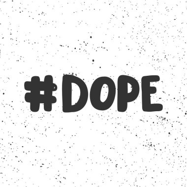 - Uyuşturucu. Sosyal medya içeriği etiketi. Vektör el çizimi illüstrasyon tasarımı. 