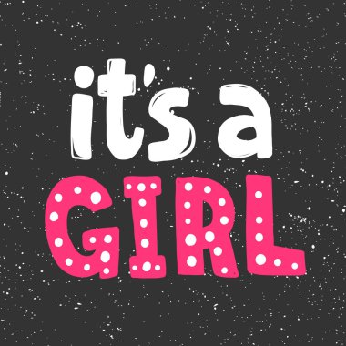 O bir kız. Sosyal medya içeriği etiketi. Vektör el çizimi illüstrasyon tasarımı. 