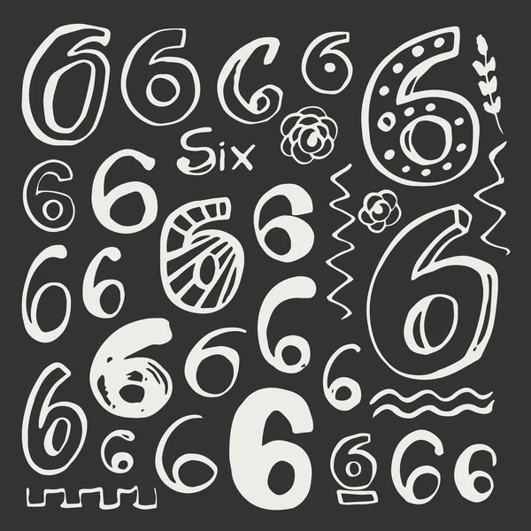 Abstract hand drawn numbers. Isolated vector sign symbol. Design element. Typography poster. Symbol set. Vector collection. Vector text. — Stock Vector