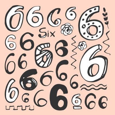 Soyut el çizimi rakamlar. İzole vektör işareti sembolü. Tasarım elemanı. Tipografi posteri. Sembol seti. Vektör koleksiyonu. Vektör metni.