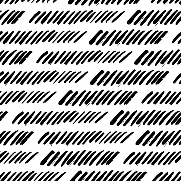 Vektor nahtlose Muster mit geometrischen Pinselstrichen Elemente. Memphis geometrische Umrisse trendigen modernen Stil. — Stockvektor