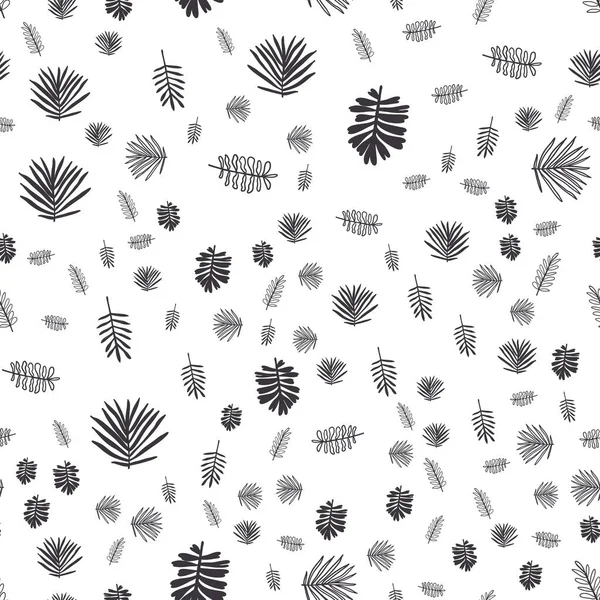 Nature elements seamless. Vector abstract graphic design. Seamless vector floral pattern. White abstract texture. Hand drawn sketch. Doodle set element. — Stock Vector