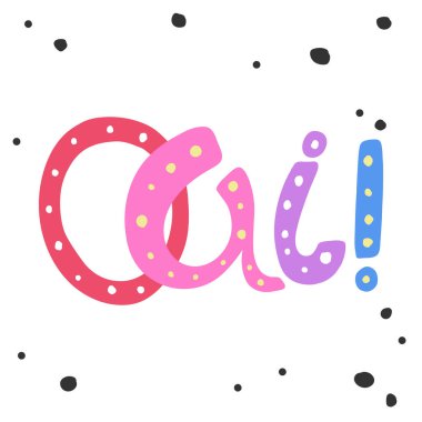 Evet. Sosyal medya içeriği etiketi. Vektör el çizimi illüstrasyon tasarımı. 