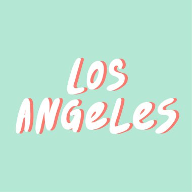 Los Angeles demek. Sosyal medya içeriği etiketi. Vektör el çizimi illüstrasyon tasarımı. 