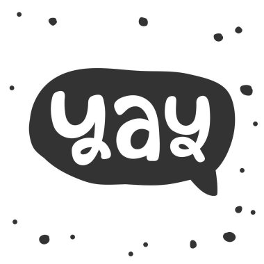 Yaşa! Sosyal medya içeriği etiketi. Vektör el çizimi illüstrasyon tasarımı. 