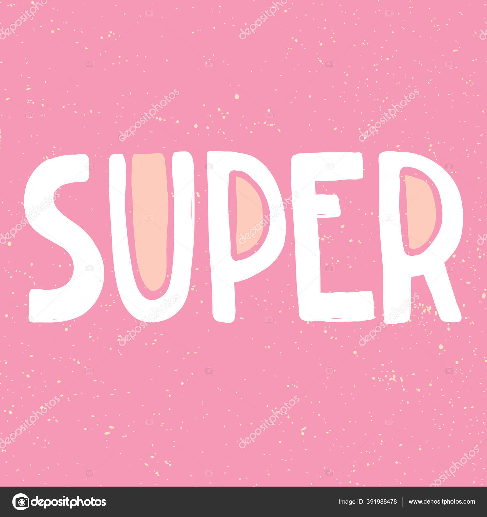 Super. Sticker for social media content. Vector hand drawn illustration ...