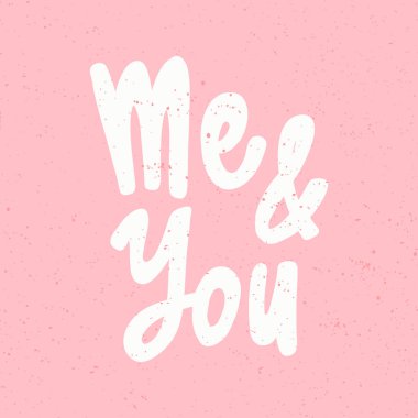 Sen ve ben. Sosyal medya içeriği etiketi. Vektör el çizimi illüstrasyon tasarımı. 