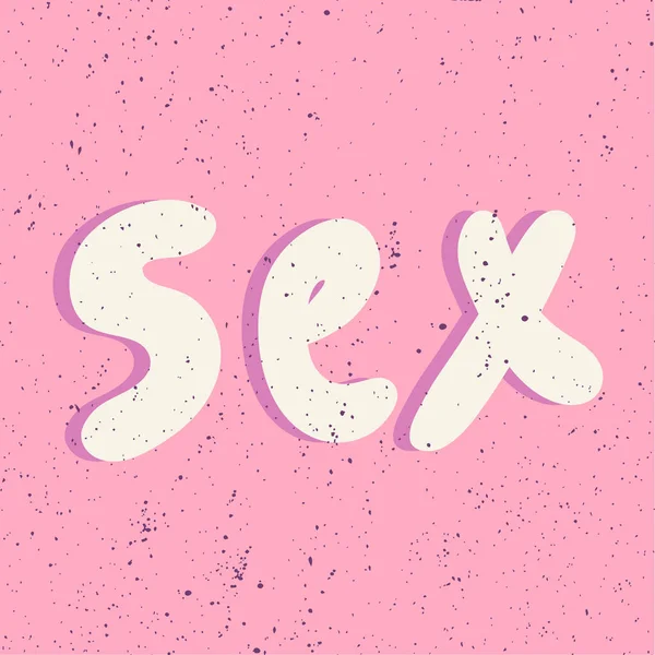 Sexo. Adesivo para conteúdo de mídia social. Design de ilustração desenhada à mão vetorial . — Vetor de Stock