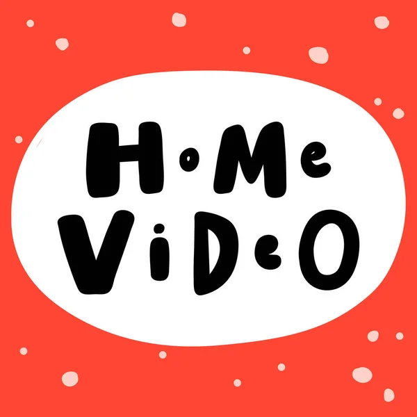 Vidéo maison. Sticker pour le contenu des médias sociaux. illustration vectorielle dessinée à la main. — Image vectorielle