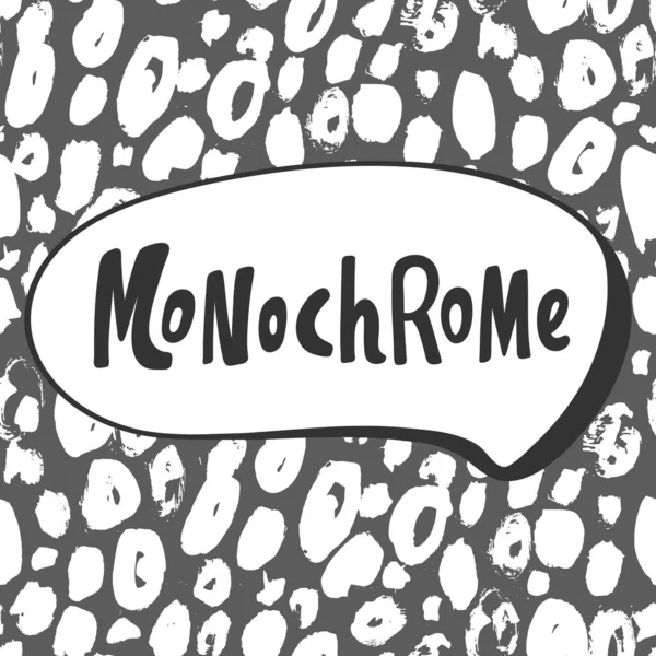 Monocromo. Adhesivo para contenido de redes sociales. Vector dibujado a mano diseño de ilustración . — Vector de stock