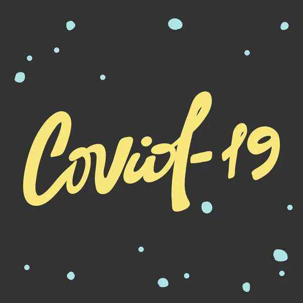 Corona Virus. Covid-19. Sticker for social media content. Vector hand drawn illustration design. — Stock Vector