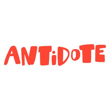 Corona Virüs Panzehiri. Covid-19. Sosyal medya içeriği etiketi. Vektör el çizimi illüstrasyon tasarımı. 