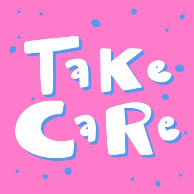 Kendine iyi bak. Sosyal medya içeriği etiketi. Vektör el çizimi illüstrasyon tasarımı. 