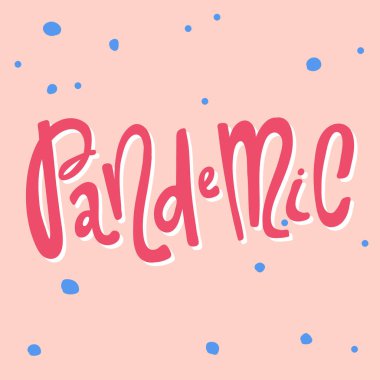 Salgın. Covid-19. Sosyal medya içeriği etiketi. Vektör el çizimi illüstrasyon tasarımı. 