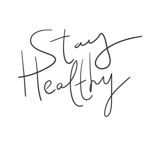Restez en bonne santé. Sticker pour le contenu des médias sociaux. illustration vectorielle dessinée à la main. — Image vectorielle