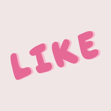 Gibi. Sosyal medya içeriği etiketi. Vektör el çizimi illüstrasyon tasarımı. 