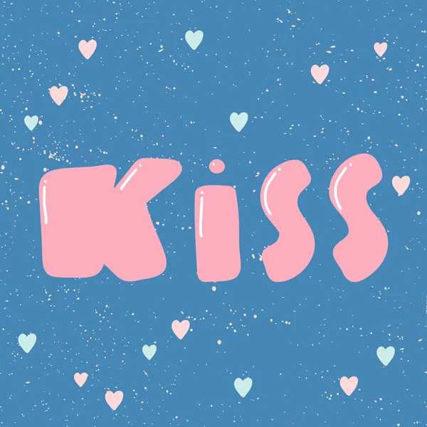 Kiss. Sticker for social media content. Vector hand drawn illustration design. — Stock Vector