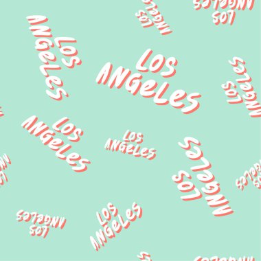 Los Angeles demek. Parmak izi tasarımı için geçmişe dönük desen. Çizgi film vektör çizimi. Romantik dikişsiz doku tasarımı. El çizimi harf vektör illüstrasyonuName.