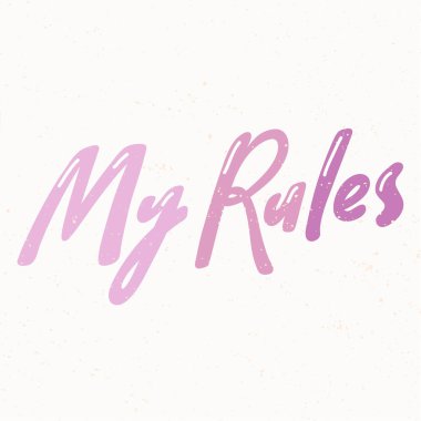 Benim kurallarım. Sosyal medya içeriği etiketi. Vektör el çizimi illüstrasyon tasarımı. 