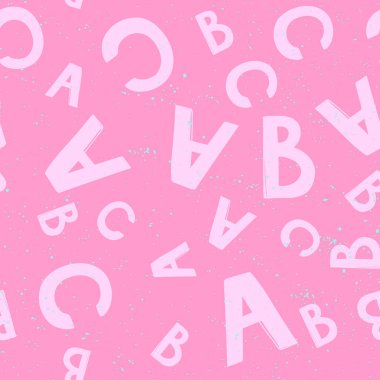 Dekorasyon tasarımı için kusursuz harflerle klasik desen. Modern soyut vektör arkaplanı. El yazısı fırça harfleri. El çizimi biçimi.