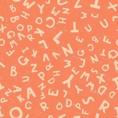 Dekorasyon tasarımı için kusursuz harflerle klasik desen. Modern soyut vektör arkaplanı. El yazısı fırça harfleri. El çizimi biçimi.