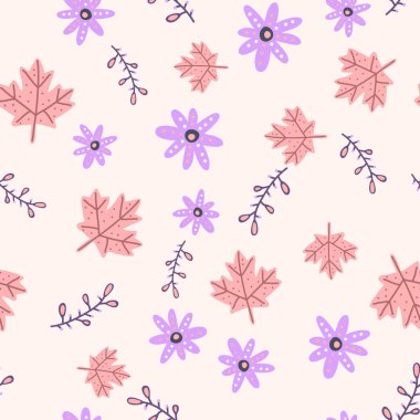 Doğal çiçekler, yapraklar, dallar. Kusursuz desen, her amaç için harika tasarım. Soyut modern grafik ögesi. Geometrik arka plan moda modeli. Soyut kapak, arkaplan, kalıp, duvar kağıdı.