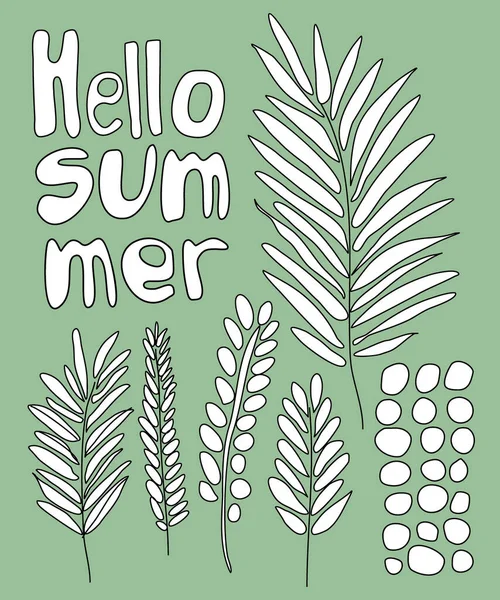 Hello summer. Retro design template for print design. Welcome party poster Lettering typography. Vector logo template. Texture background. — Stock Vector