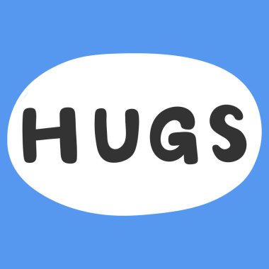 Sarılalım. Sosyal medya içeriği etiketi. Vektör el çizimi illüstrasyon tasarımı. 