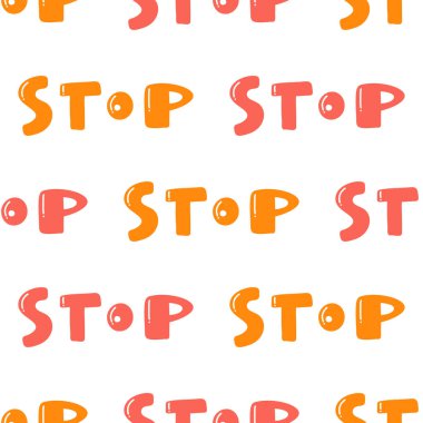 Kes şunu! Kaligrafi el çizimi metni olan kusursuz vektör deseni. Paket kağıdı, düğün kartı, doğum günü davetiyesi, şablon dolgusu, duvar kağıdı...