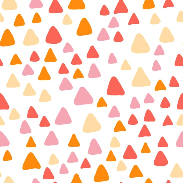 Roze, geel, oranje, rode driehoek Abstracte naadloze patroon in vintage stijl. Artistieke wallpaper abstracte achtergrond. Modern grafisch element — Stockvector
