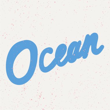 Okyanus. Kaligrafik tasarım düz tasarım öğeleri içeren bir pankart şablonu. Kapaklar, afişler, el ilanları ve posterler için geçmişe dönük sanat eserleri. Eps vektör illüstrasyonu