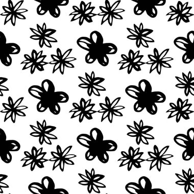 Elle çizilmiş güllerle dekoratif, pürüzsüz desen. Elle boyanmış pis mürekkep karalama çiçekleri. Dijital kağıt, kumaş, arkaplan ve ambalaj için modaya uygun sonsuz doku