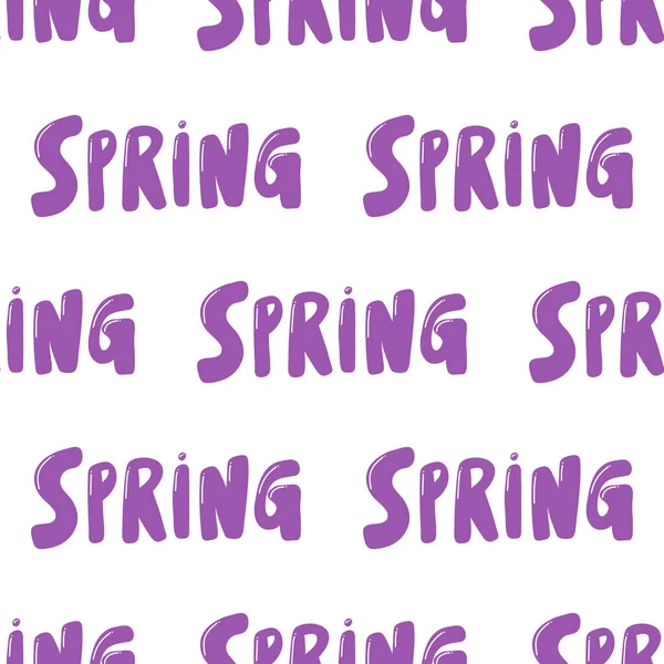 De lente. Vector naadloos patroon met kalligrafie handgetekende tekst. Goed voor inpakpapier, trouwkaart, verjaardagsuitnodiging, patroonvulling, behang — Stockvector