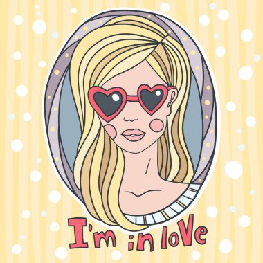 Çıplak makyajlı güzel bir kadın yüzü ve el yapımı vektör çizimi. Güzel, genç ve çekici bir kız modeliyle orijinal grafik portresi. Moda, tarz, güzellik. Grafik, çizim çizimi.