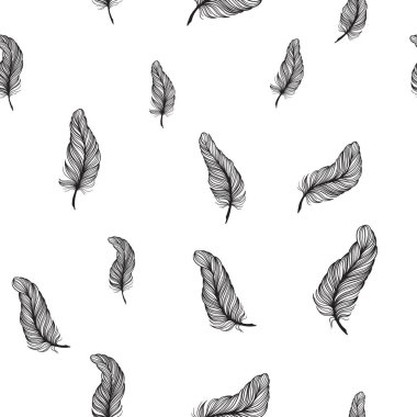 Klasik dikişsiz tüy, her amaç için harika bir tasarım. Vektör çizimi çizimi.