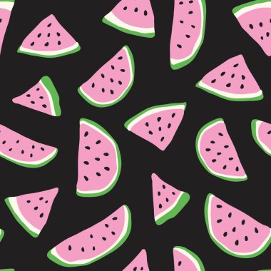 Karpuz dikişsiz. Organik meyve. Vektör çizimi çizimi. Vejetaryen sağlıklı yiyecekler.