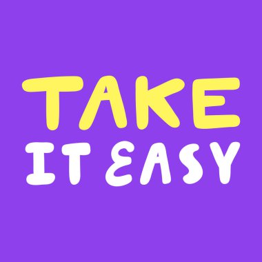 - Sakin ol. Çizgi film illüstrasyon moda tabiri. Sevimli Moda Tasarım Yazıtipi. Vintage vektör el çizimi çizimi. Vektör logo simgesi.