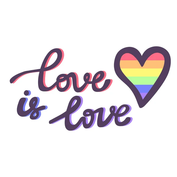 Amor é amor. Orgulho Lgbt, grande design para qualquer finalidade. Parada de orgulho. Comunidade Lgbt. —  Vetores de Stock